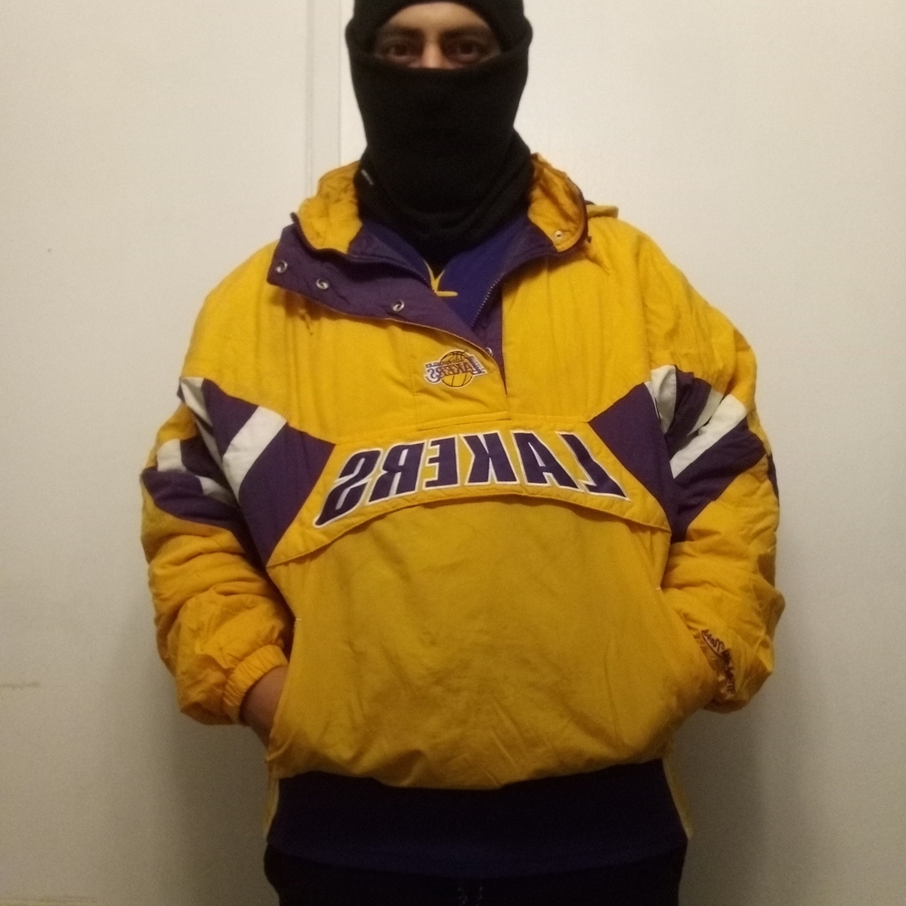 Mitchell & Ness Yellow and Purple Lakers Windbreaker